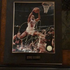 Dennis Rodman Autograph Picture Rare Vintage